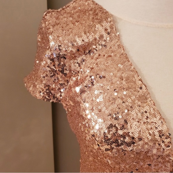 Bisou Bisou beautiful rose gold sequin dress size 10 - Picture 6 of 6